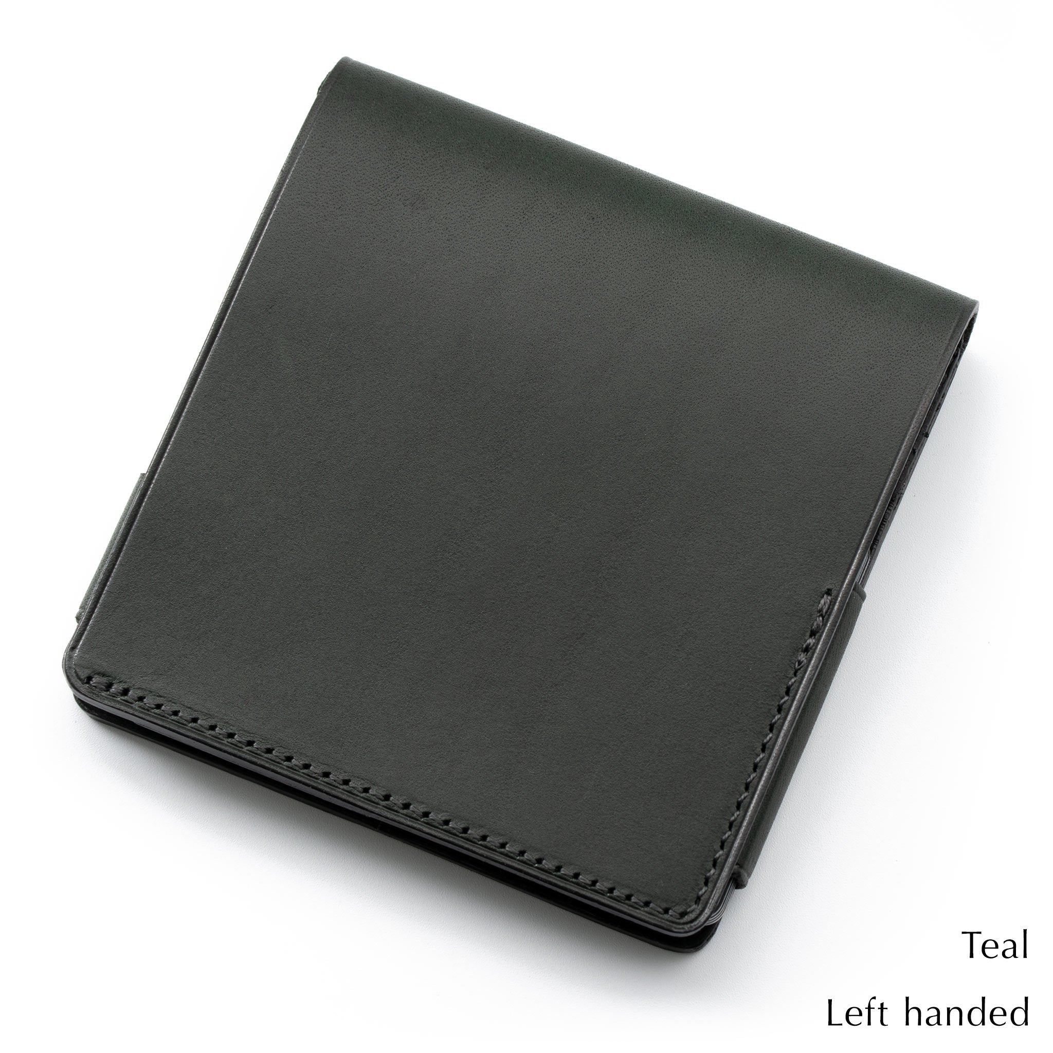 Teal　左利き：小さな薄い財布Hitoe Fold -Liscio- 